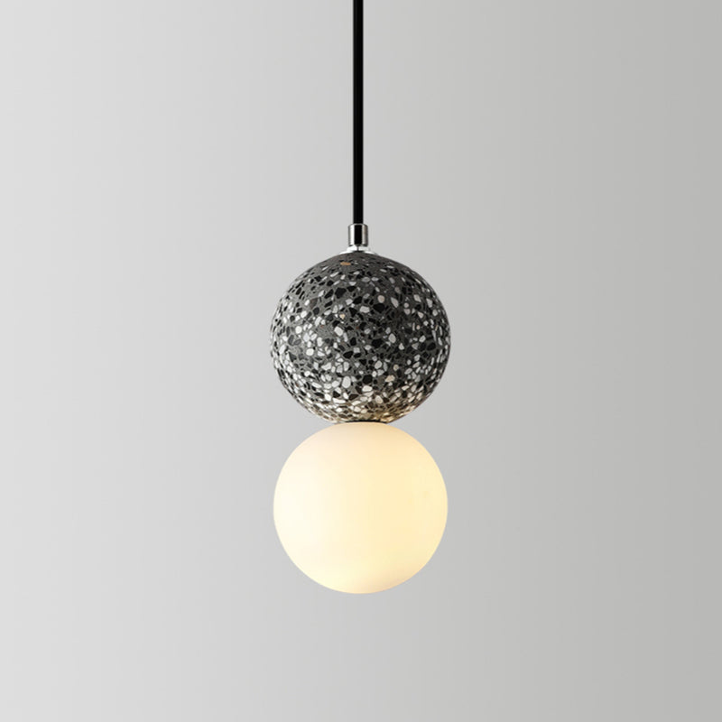 Elegant Aurora LED Pendant Lamp - Stylish Black and White Glass