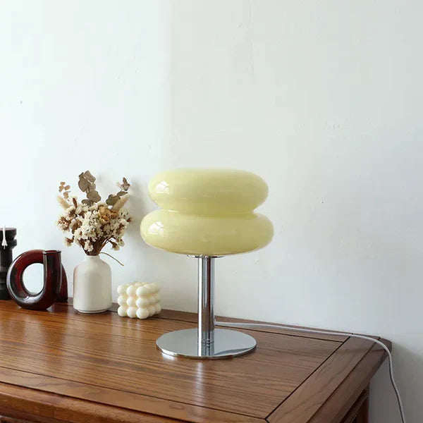 SweetGlow - Elegant Macaron Glass Table Lamp for a Cozy Atmosphere