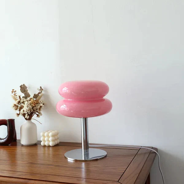 SweetGlow - Elegant Macaron Glass Table Lamp for a Cozy Atmosphere