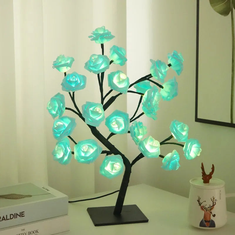 RadianceBloom - Enchanting Rose Blossom Tree Light