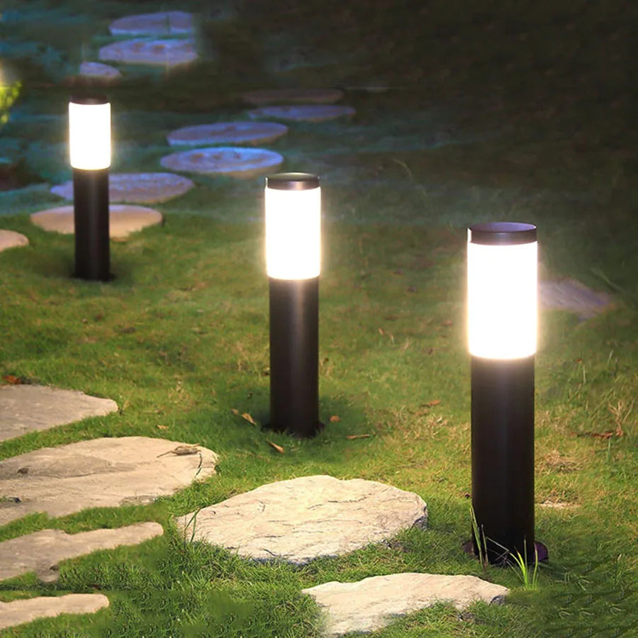 GleamGuard - Luxe Stainless Steel Garden Lawn Lamp for a Radiant Outdoor Space